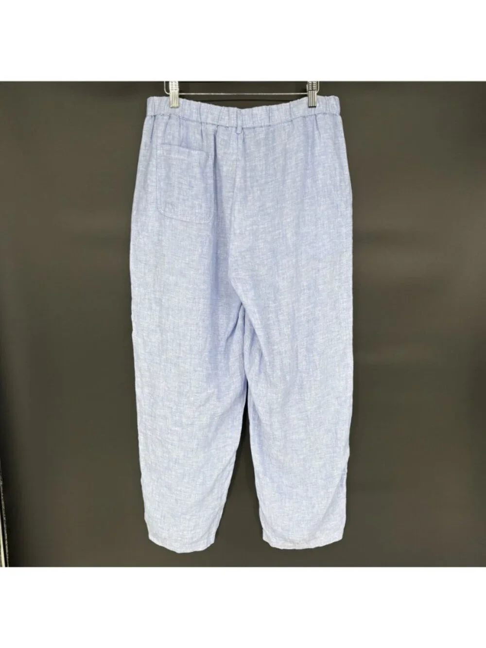 NWT Quince Women's 100% European Linen Pants L French Blue Coastal Quiet Luxury